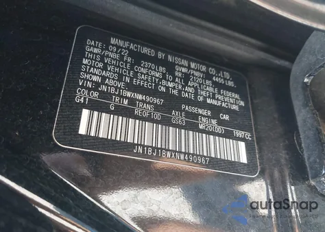 2022 Nissan Rogue Sport Sv Awd Xtronic Cvt from USA, damaged, VIN JN1BJ1BWXNW490967